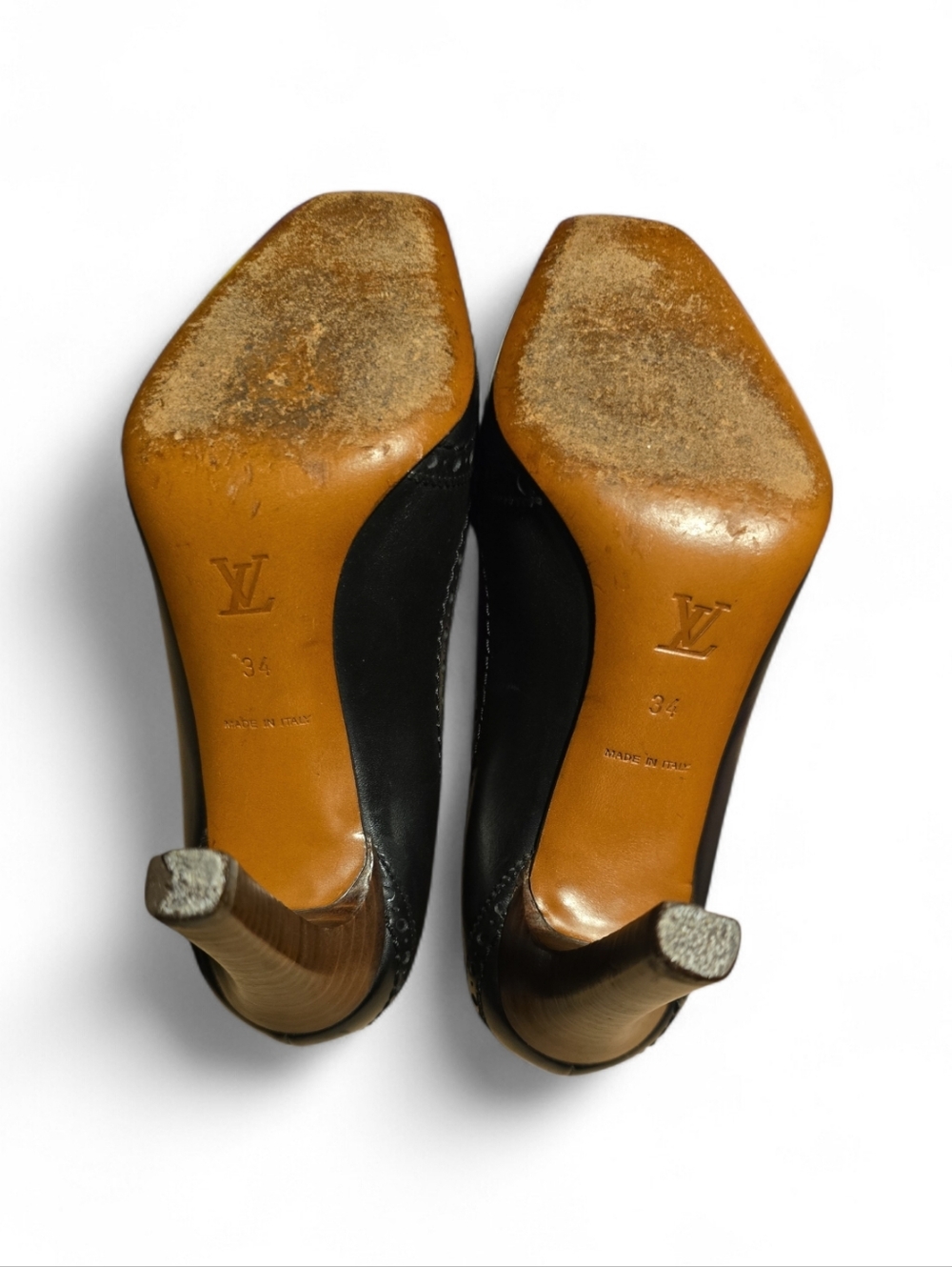 Louis Vuitton Black Leather Women's Heels with Decorative Brogue - Picture 3 of 3